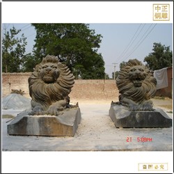 大型3米西方銅獅子定制